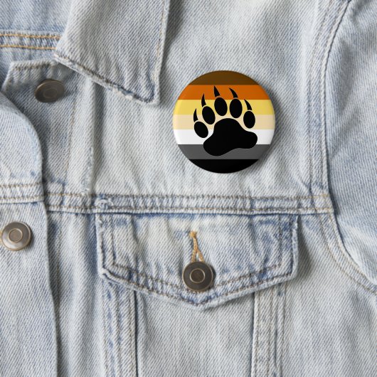 Gay Bear Pride Flag Bear Paw Button (Beispiel)
