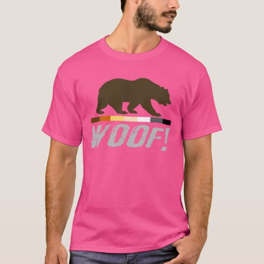 Gay Bear Pride Flag erschüttert WOOF ! T-Shirt (Vorderseite)