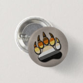 Gay Bear Pride Flag farbiges Paw Symbol Button (Vorne & Hinten)