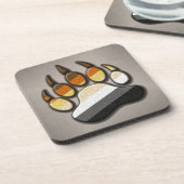 Gay Bear Pride Flag farbiges Paw Symbol Getränkeuntersetzer (Linke Seite)