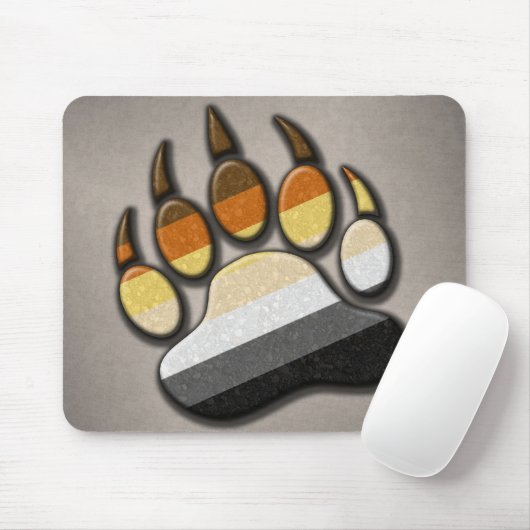 Gay Bear Pride Flag farbiges Paw Symbol Mousepad (Mit Mouse)