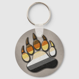 Gay Bear Pride Flag farbiges Paw Symbol Schlüsselanhänger