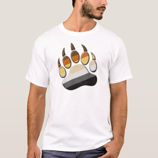 Gay Bear Pride Flag farbiges Paw Symbol T-Shirt (Vorderseite)