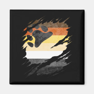 Gay Bear Pride Flag Ripped Reveal Magnet