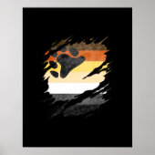Gay Bear Pride Flag Ripped Reveal Poster (Vorne)