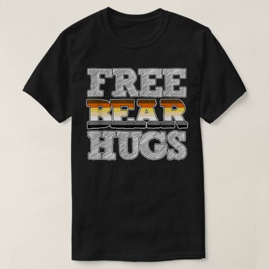 Gay Bear Pride Free Bar Hugs T-Shirt (Design vorne)