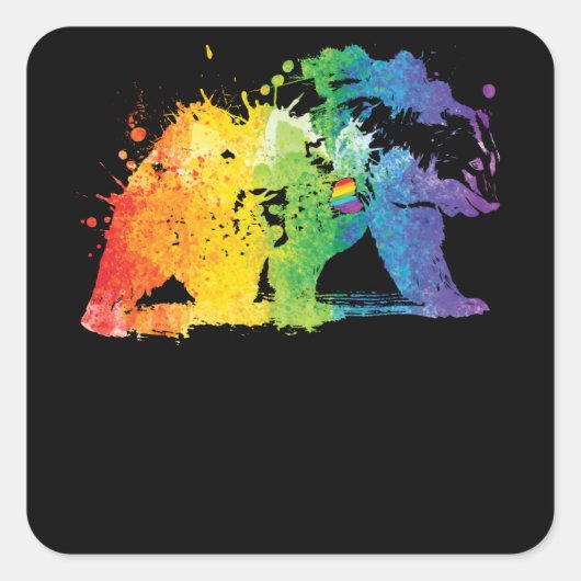 Gay Bear Pride Quadratischer Aufkleber (Vorderseite)