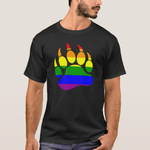 Gay-Bear-Pride-Regenbogenflagge-Bärenpfote T-Shirt
