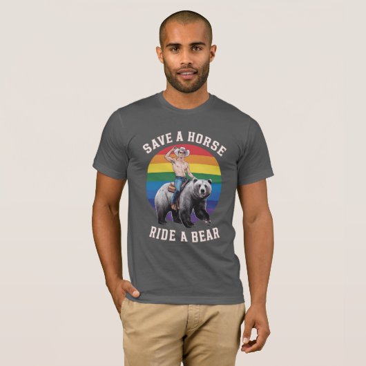 Gay Bear Pride Rette eine Reittour mit einem Bär T-Shirt (Vorne ganz)