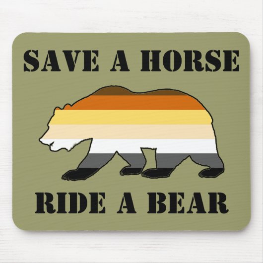 Gay Bear Pride retten Pferdereiten Mousepad (Vorne)