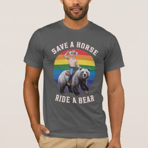 Gay Bear Pride rettet ein Pferd Reite auf einem Bä T-Shirt