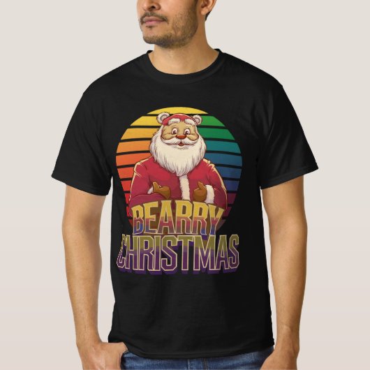 Gay Bear Pride Santa Bar Weihnachten T-Shirt (Vorderseite)