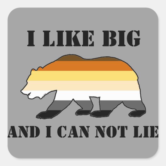Gay Bear Prix I mag große Bären und ich kann nicht Quadratischer Aufkleber (Vorderseite)
