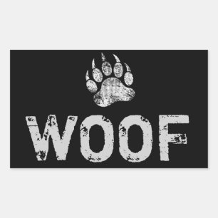 Gay Bear Prix Not leidende Bärenpaw WOOF Rechteckiger Aufkleber