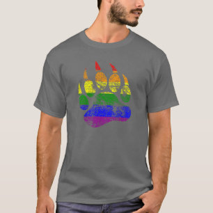 GAY BEAR Regenbogenflagge mit Bärenpranke T-Shirt