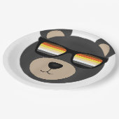 Gay Bear Sunglasslogo Pappteller (Schrägansicht)