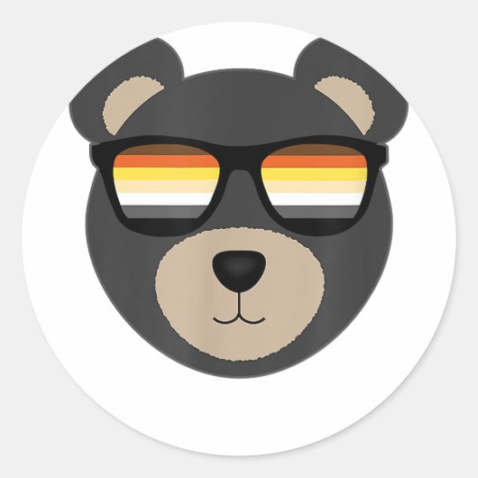 Gay Bear Sunglasslogo Runder Aufkleber (Vorderseite)
