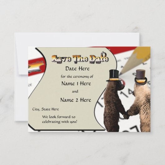 Gay Bear Wedding oder Zeremonie Rett-the-Date Card Einladung (Vorderseite)