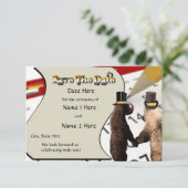 Gay Bear Wedding oder Zeremonie Rett-the-Date Card Einladung (Stehend Vorderseite)