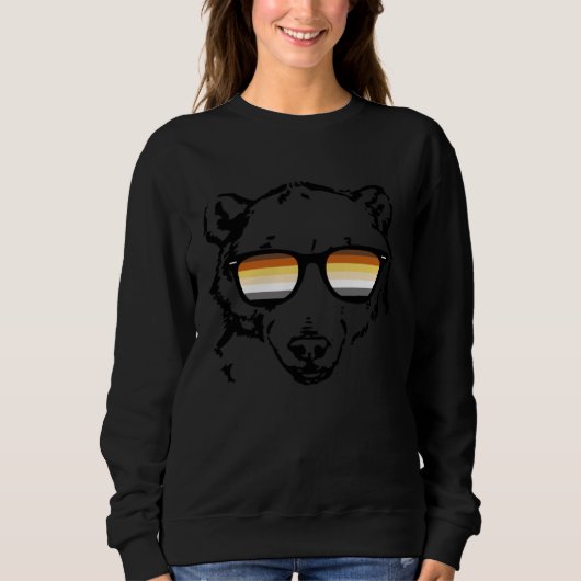 Gay Bear with Bear Pride Flag Sunglasses Gay Dadd Sweatshirt (Vorderseite)