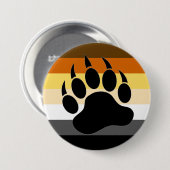 Gay Bears Pride Flag Bear Paw Button (Vorne & Hinten)