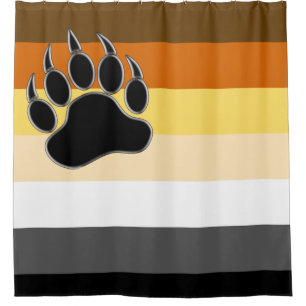 Gay Bears Pride Flagge und Bärenpranke Duschvorhang