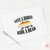 Gay Bears Pride Rette Pferd Bär Ovaler Aufkleber (Umschlag)