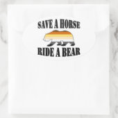 Gay Bears Pride Rette Pferd Bär Ovaler Aufkleber (Tasche)