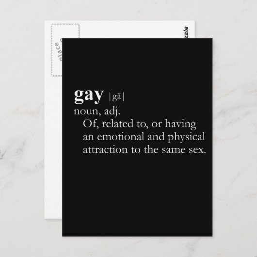 GAY (Begriffsbestimmung) Postkarte (Vorne/Hinten)