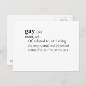 GAY (Begriffsbestimmung) Postkarte (Vorne/Hinten)