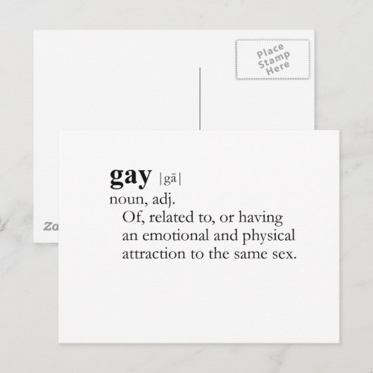 GAY (Begriffsbestimmung) Postkarte (Vorne/Hinten)