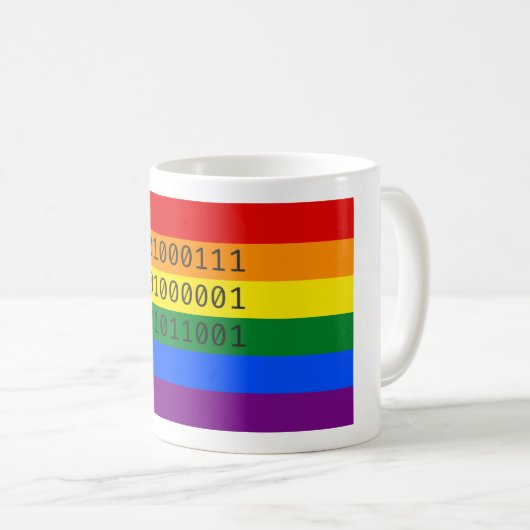 Gay Binary Tasse (VorderseiteRechts)