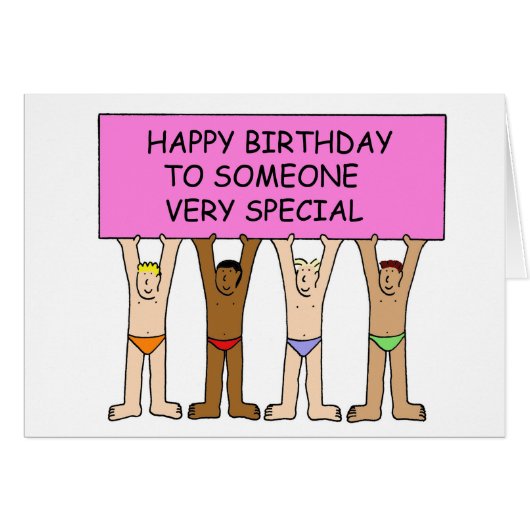 Gay Birthday Men in Underpants (Vorderseite (Horizontal))