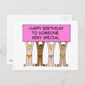 Gay Birthday Men in Underpants Postkarte (Vorne/Hinten)
