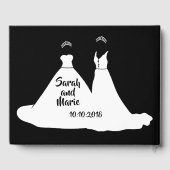 Gay Black and White Lesbian Hochzeit Gästebuch (Rückseite)