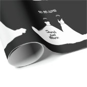 Gay Black and White Lesbian Hochzeit Geschenkpapier (Rolleneckpunkt)