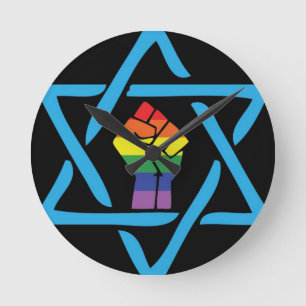 Gay Black Jewish Runde Wanduhr