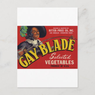 Gay Blade Vegetables Postkarte