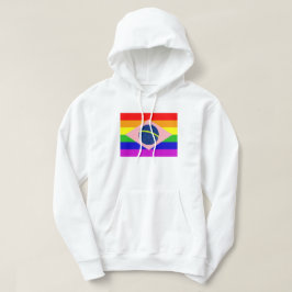 GAY BRAZIL MIT RAINBOGEN UND BRASILIANISCHEN FLAGE HOODIE