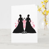 Gay Bride Pink Lesbian Wedding Blüh Art Karte (Gelbe Blume)