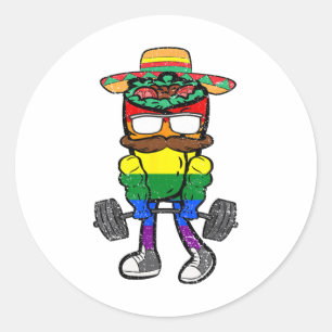 Gay Burrito Workout Cinco De Mayo Lgbt-q Mexican F Runder Aufkleber