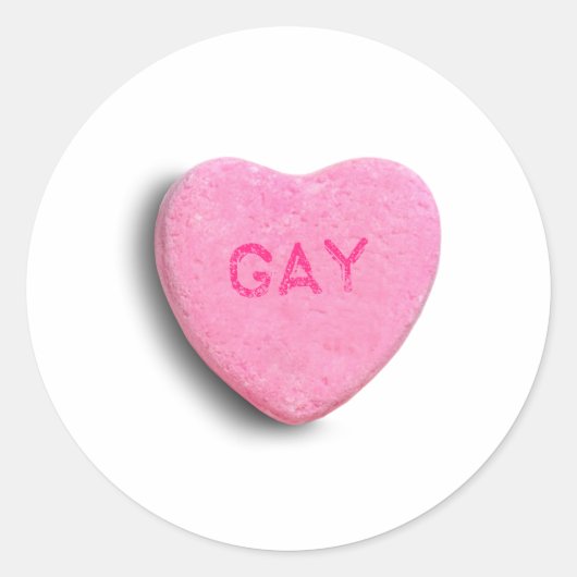 Gay Candy Heart Runder Aufkleber (Vorderseite)