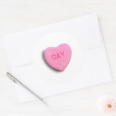 Gay Candy Heart Runder Aufkleber (Umschlag)