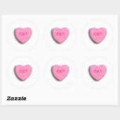 Gay Candy Heart Runder Aufkleber (Blatt)
