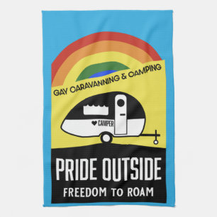 Gay Caravan Camping T - Shirt Geschirrtuch