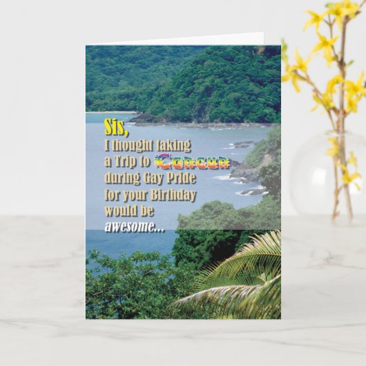 Gay Cards - CanCun Karte (Gelbe Blume)