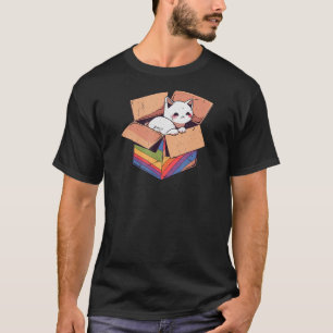 Gay Cat Ally Flag Funny Adorable Kitten Feline Gra T-Shirt