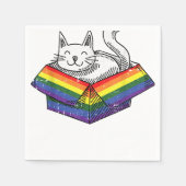 Gay Cat Pride Rainbow Niedlich Kitten Kitty Proud Serviette (Vorderseite)