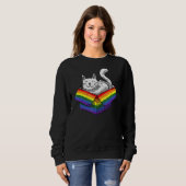 Gay Cat Pride Rainbow Niedlich Kitten Kitty Proud  Sweatshirt (Vorne ganz)