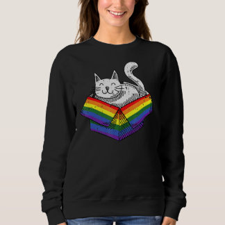 Gay Cat Pride Rainbow Niedlich Kitten Kitty Proud  Sweatshirt